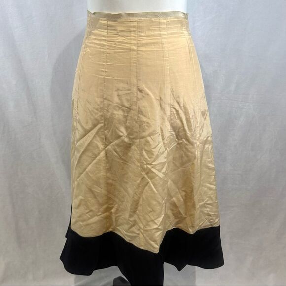 Banana Republic ivory and black silk cotton blend midi skirt size 14 - Picture 1 of 6